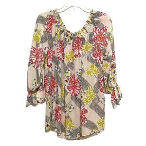 Violet+Claire Gauzy Floral Pullover Top 1X